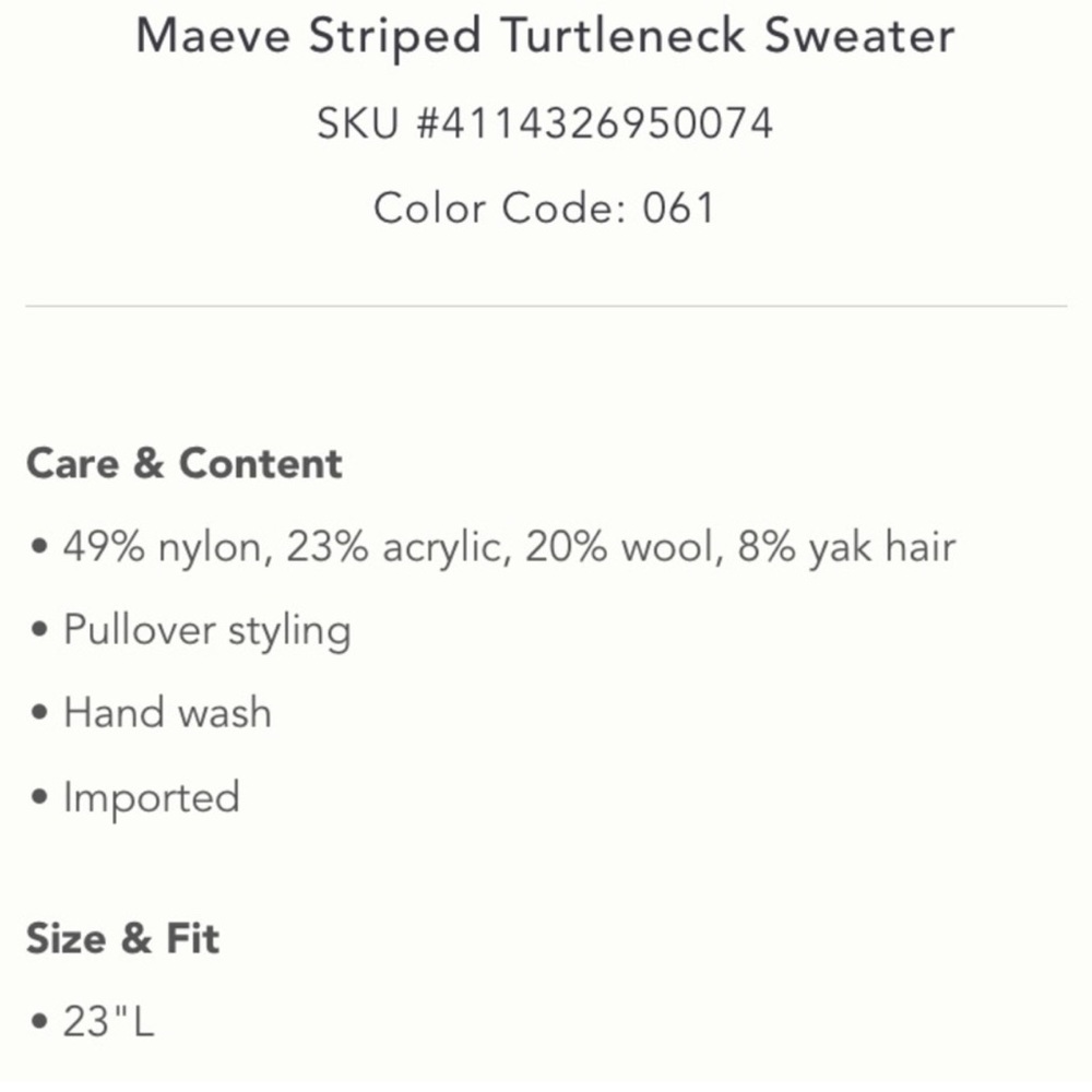 Maeve Pink and Burgundy Striped Turtleneck Sweater - Picture 5 of 15